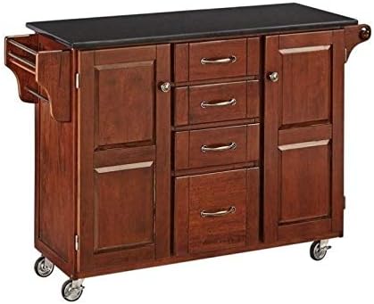 Granite Top Kitchen Cart in Cherry K389426