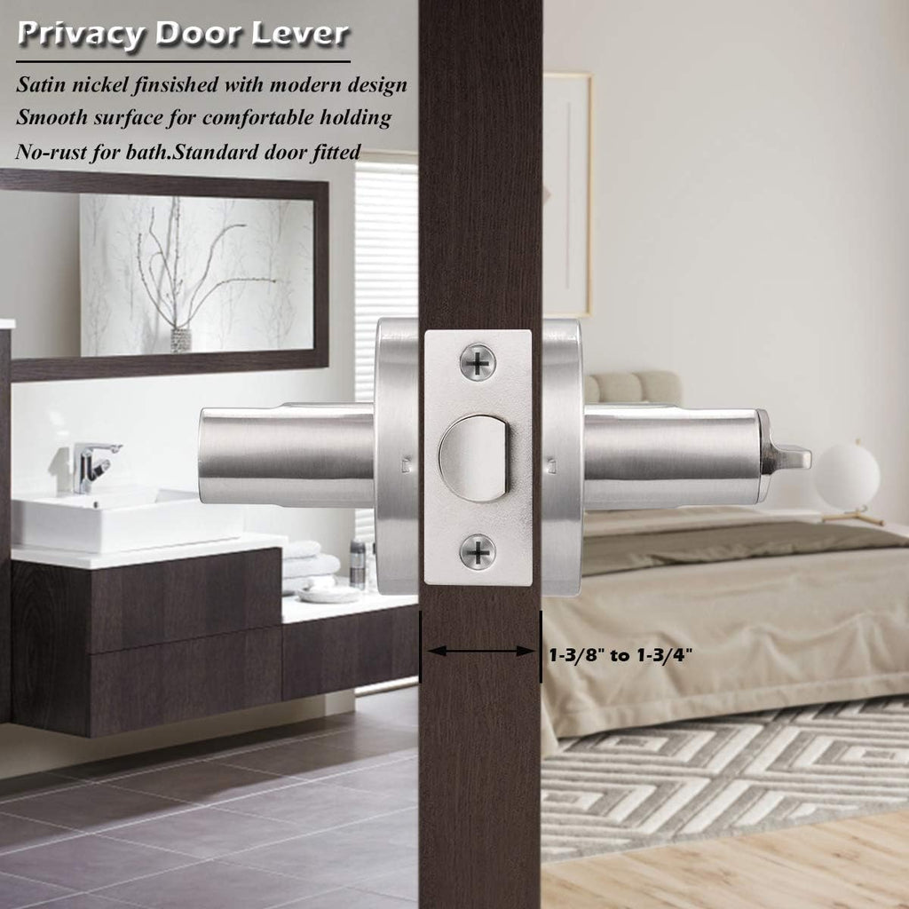 10 Pack Privacy Door Knobs in Satin Nickel K994