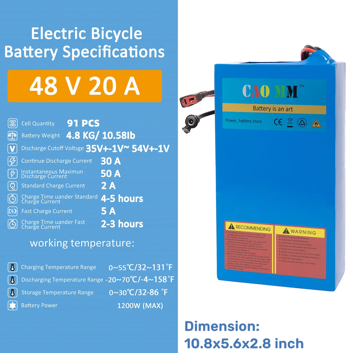 48V 10Ah Lithium Ebike Battery Z64611