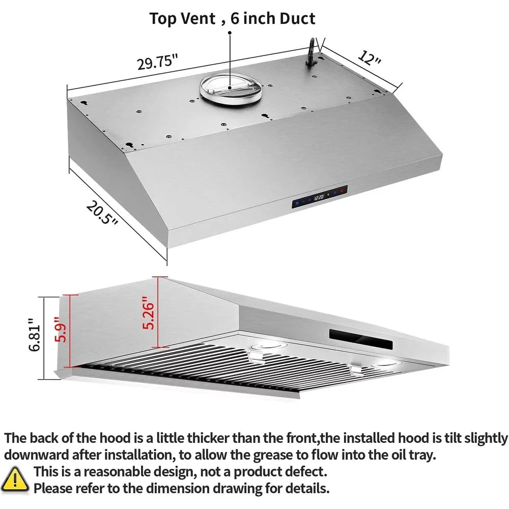 30 inch Stainless Steel Under Cabinet Range Hood 600 CFM K58853