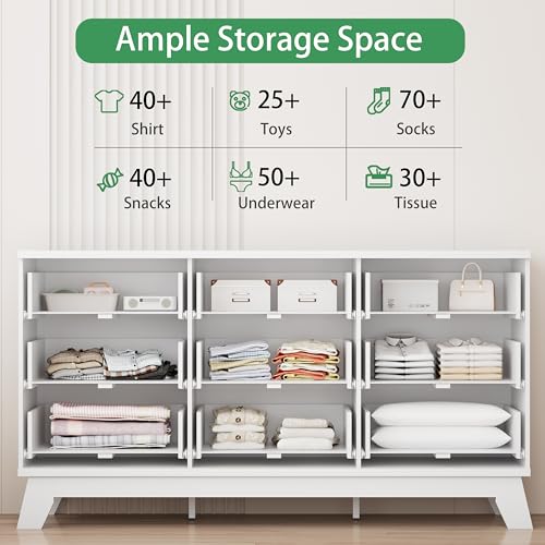 9 Drawer Fluted Wood Dresser Y334