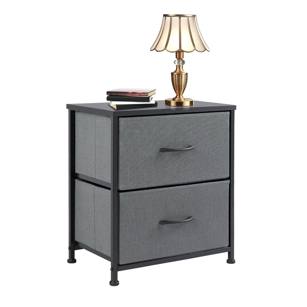 Wood Nightstand with 2 Drawers P102