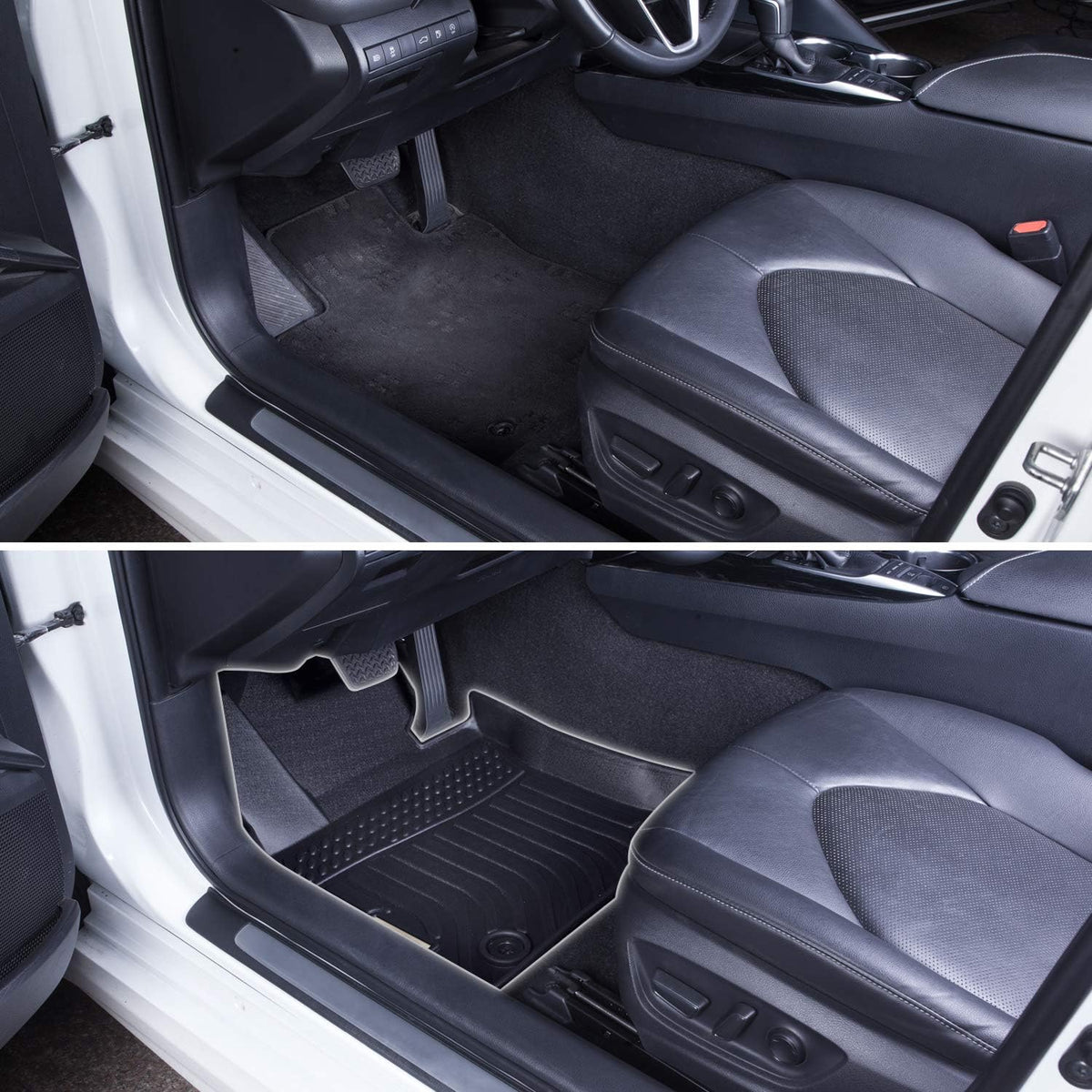 Black Heavy Duty All Weather Front and Rear Car Floor Mats A1595