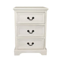 Antique White Solid Wood 3-Drawer Night Stand U600076
