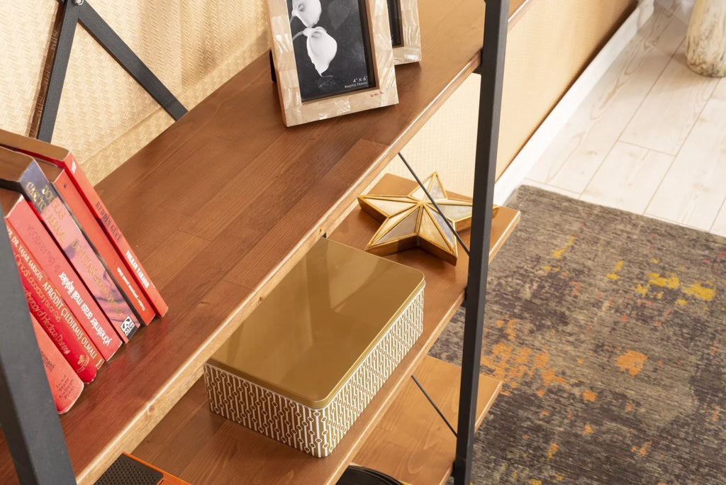 5 Tier Solid Wood Bookcase K658861