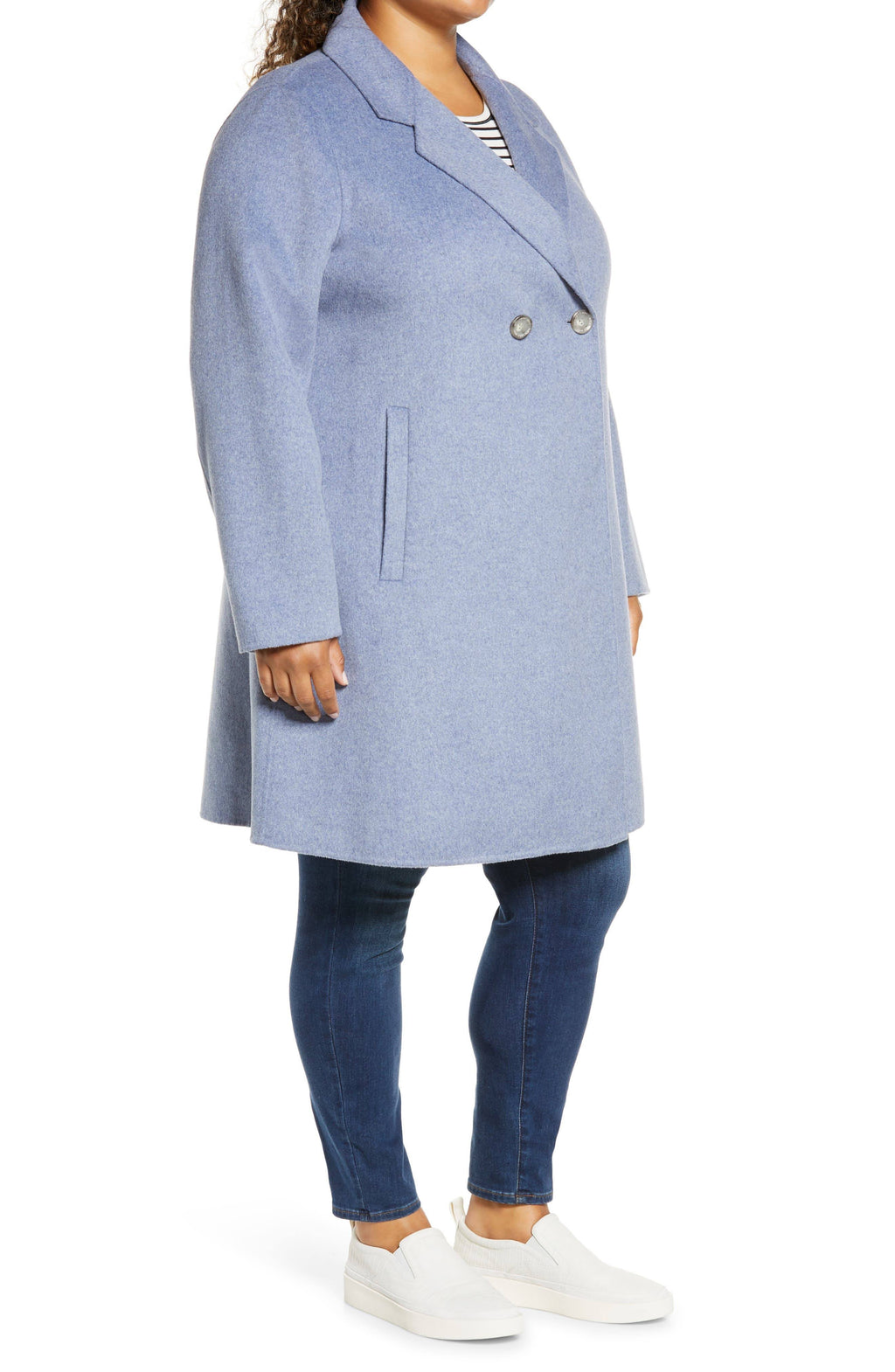 Notch Collar Coat - Blue - 3X S311585
