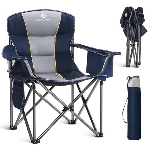 Oversized Heavy Duty Folding Camping Chair with Cooler Bag S77329