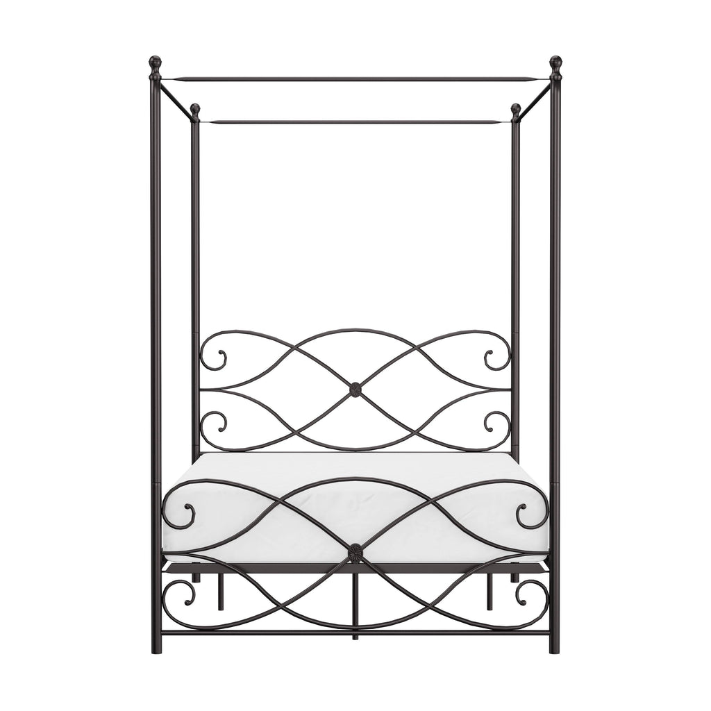 Oiled Bronze Metal Canopy Bed - Full T449