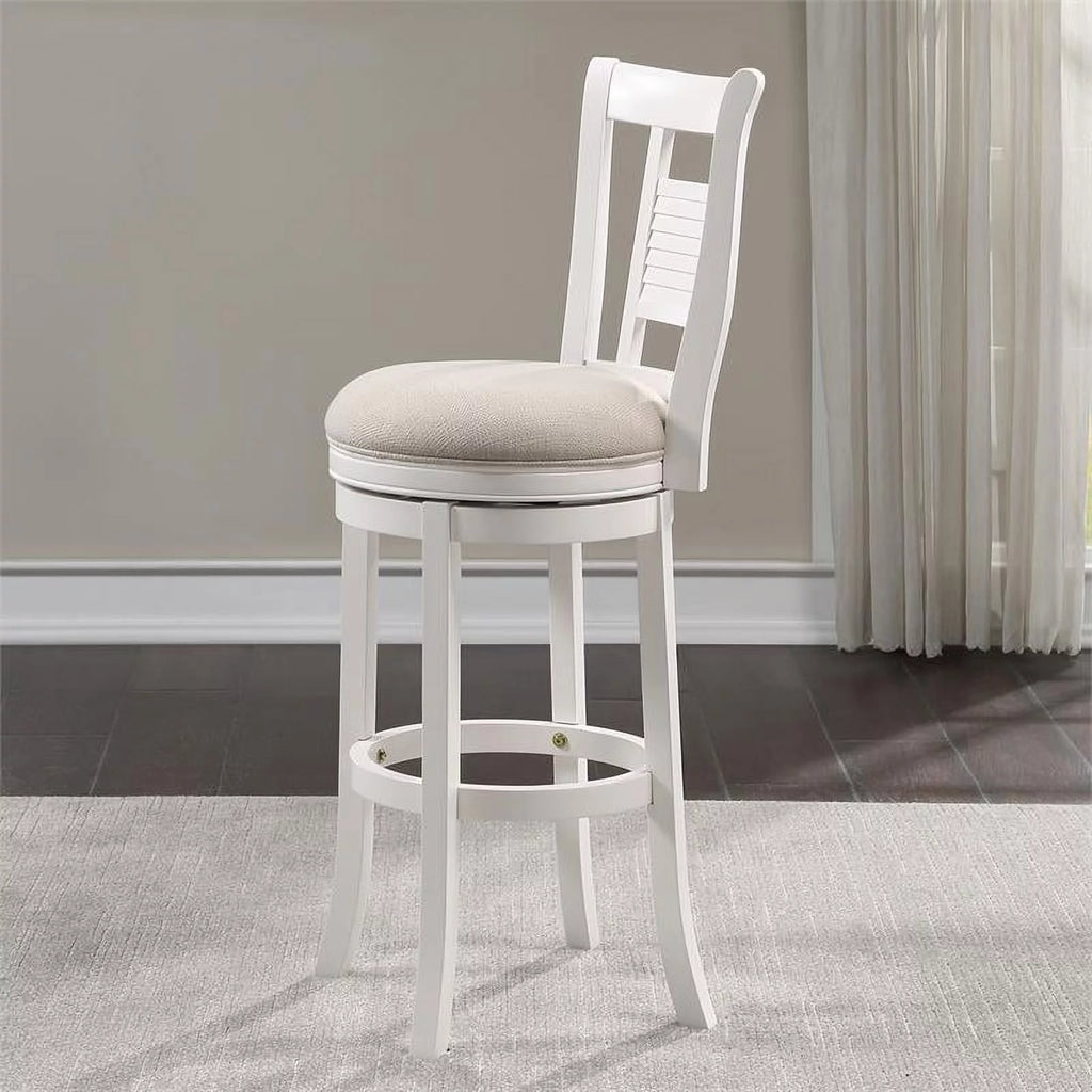 3 Piece Upholstered Solid Wood Swivel Bar Stool Set F67486