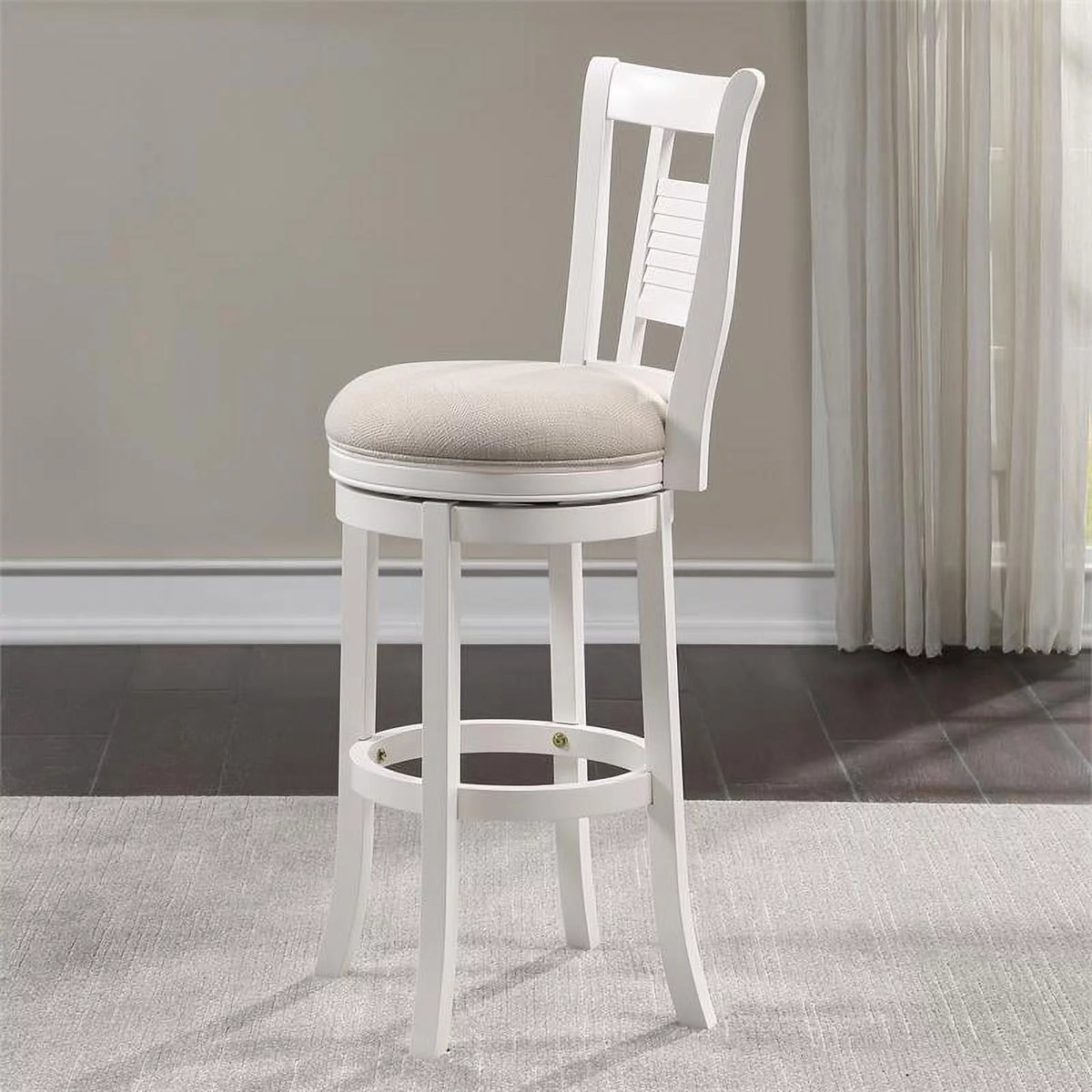 3 Piece Upholstered Solid Wood Swivel Bar Stool Set F67486