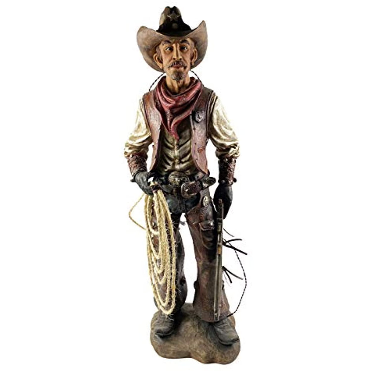 Western Cowboy Statue Hand Painted Figurine Y3980