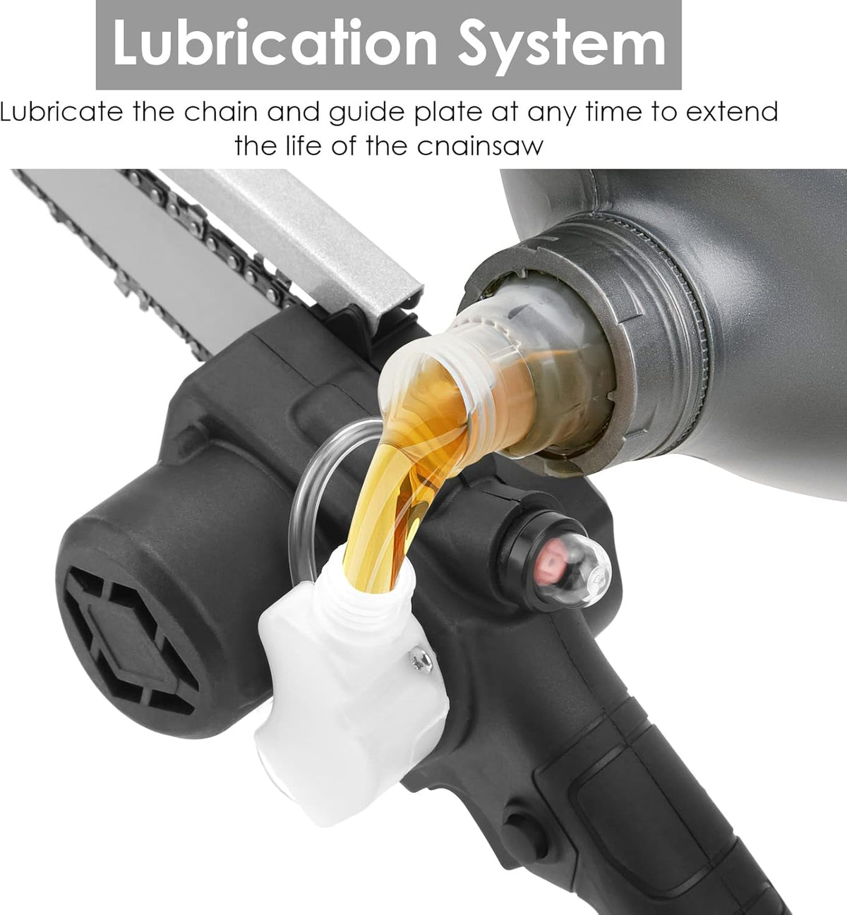 Cordless 6 Inch Brushless Mini Chainsaw with Oil System, 2Pcs 21V 2.0Ah Batteries H2657