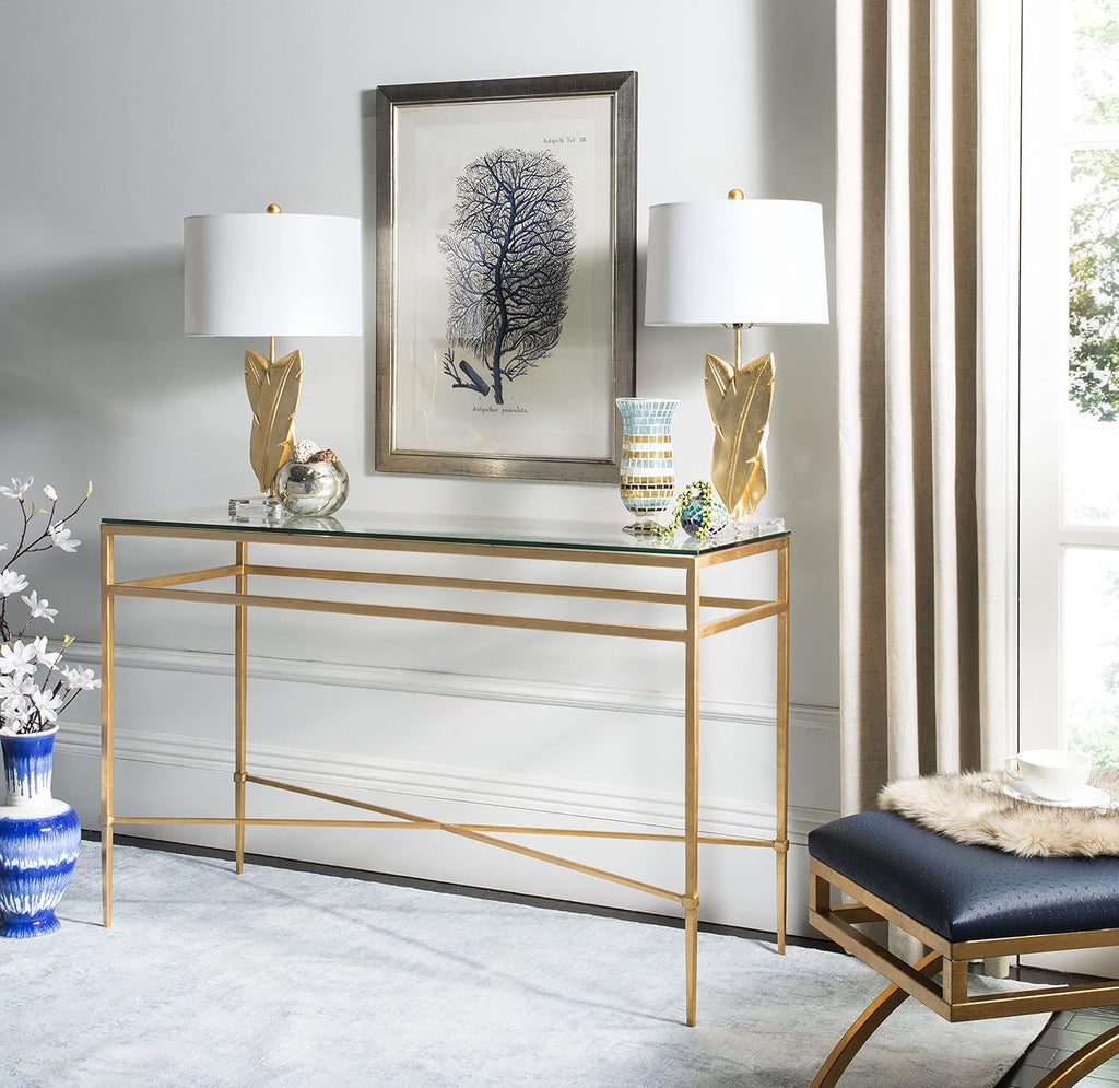 Antique Gold Glass Console Table G3838
