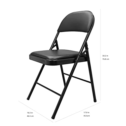 Black Vinyl-Padded Metal Folding Chairs 4-Pack Q19869