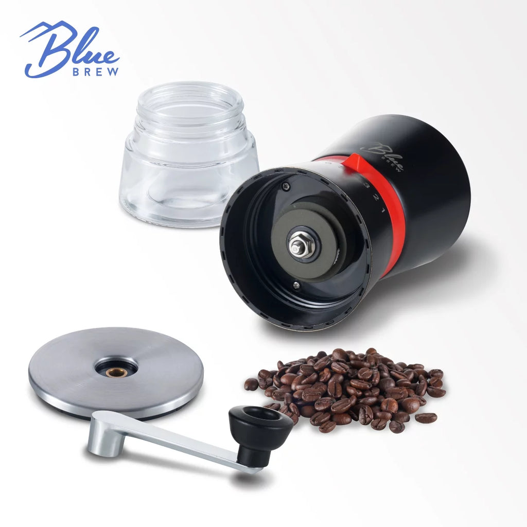 Manual Coffee Grinder with Conical Ceramic Burrs and 2 Airtight Glass Jars H8127