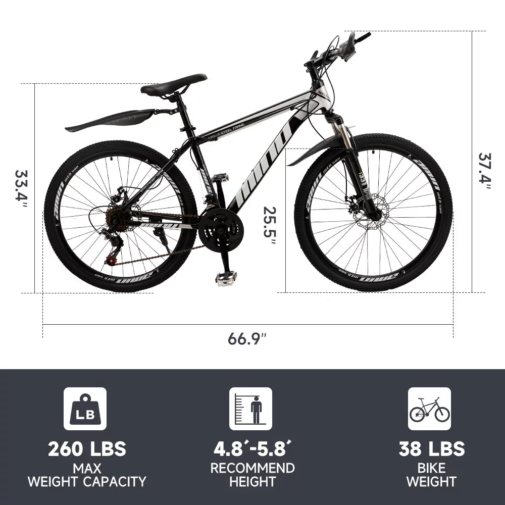 Full Suspension 21 Speed 26 inch Dual Disc Brake Mountain Bike C132429