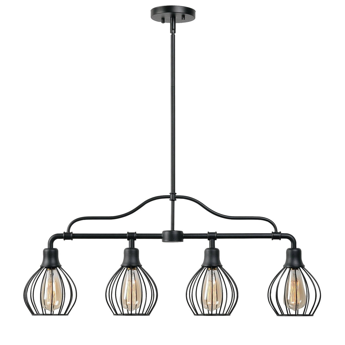 4 Light Island Light - Black Finish F18138