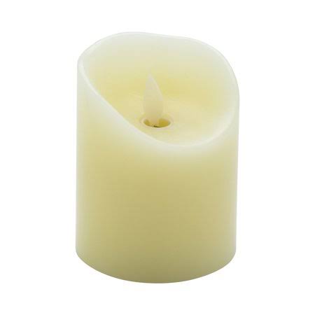 Ivory Plastic Flameless Pillar Candle, 10 Count Box M369