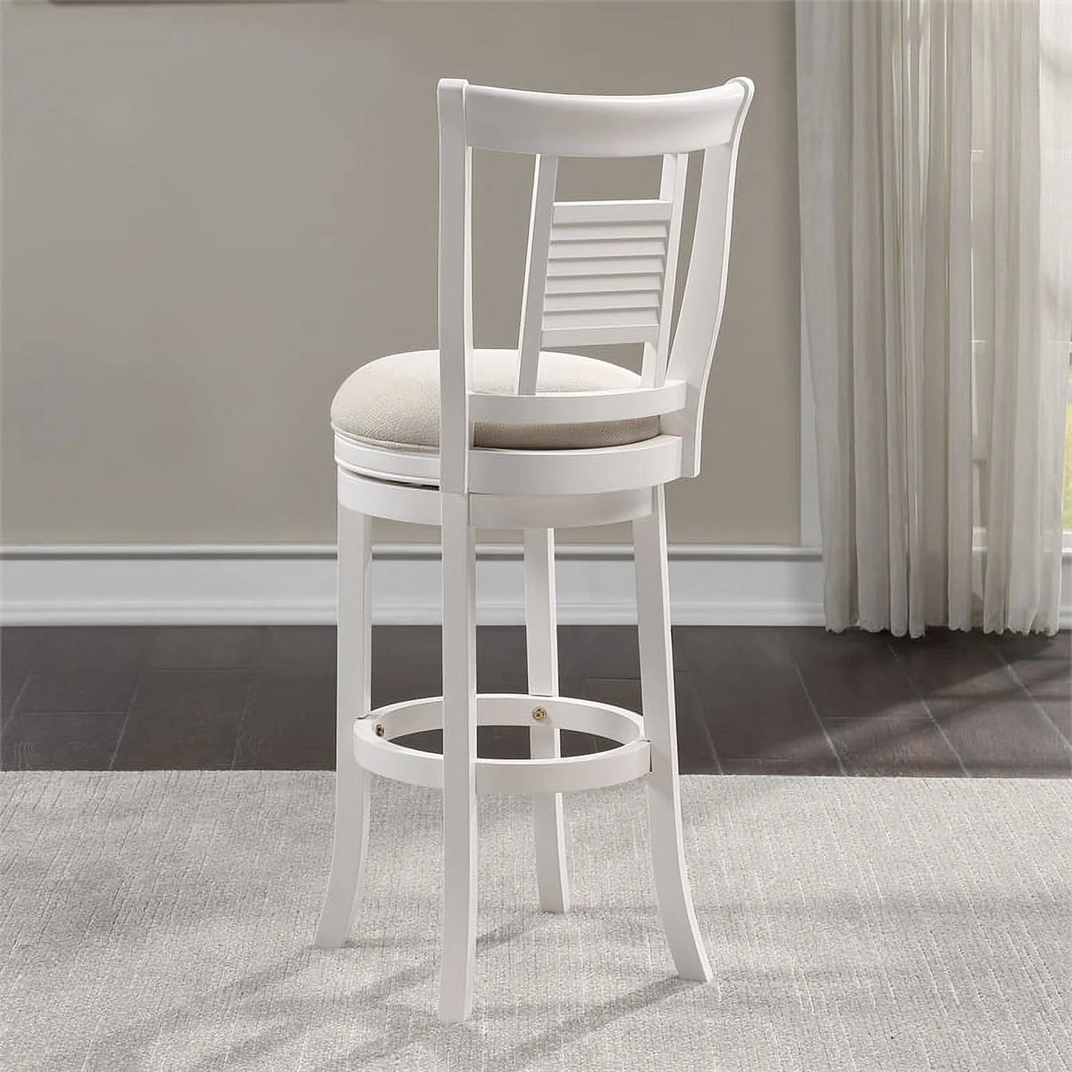 3 Piece Upholstered Solid Wood Swivel Bar Stool Set F67486