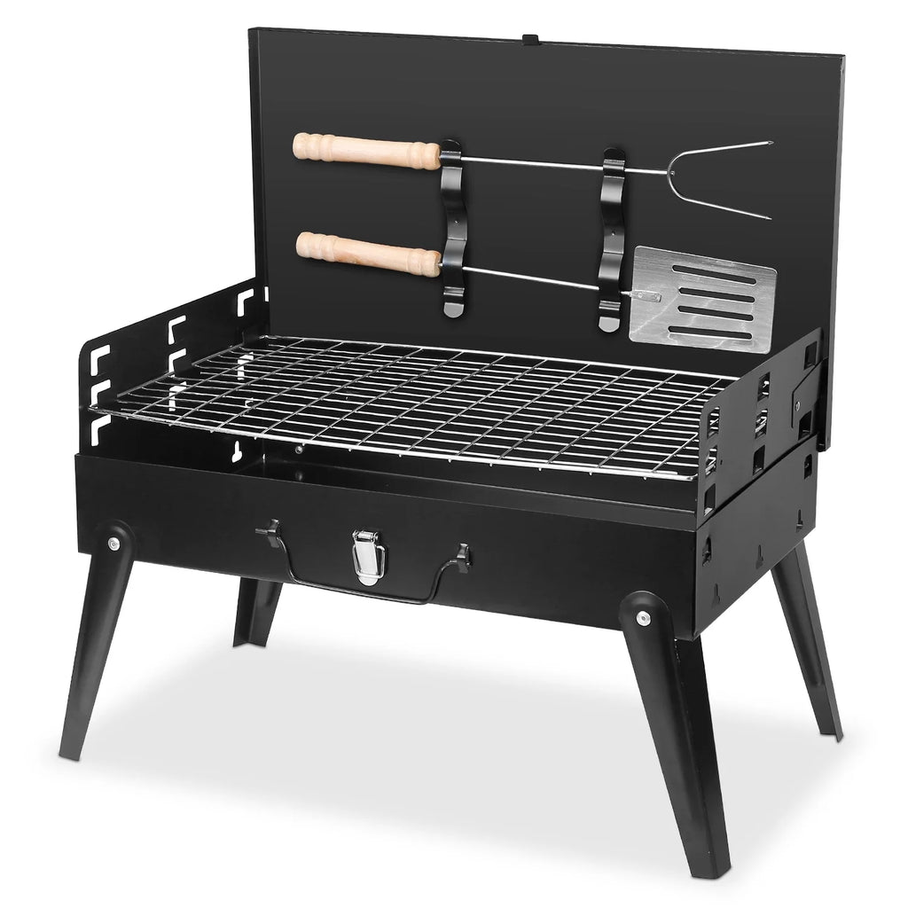 Portable Charcoal Grill Foldable BBQ Suitcase Grill R22542