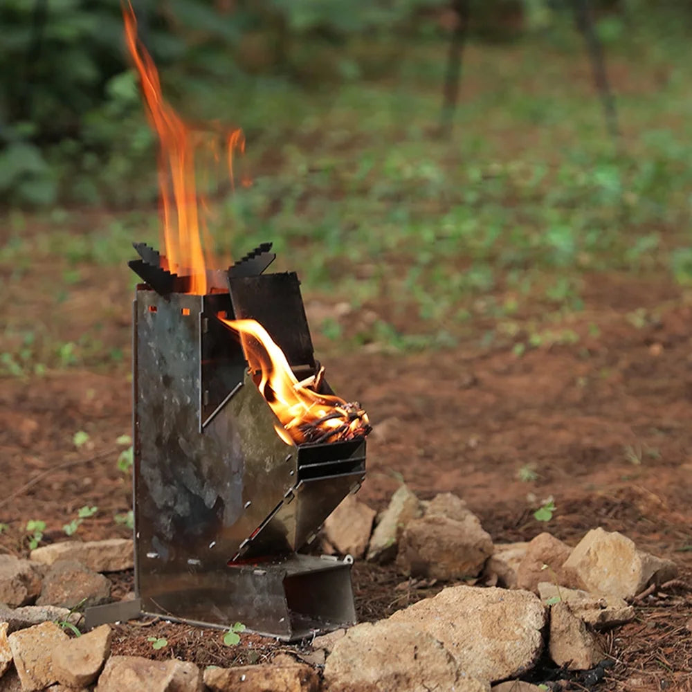 Portable Stainless Steel Wood Burning Rocket Stove F46034