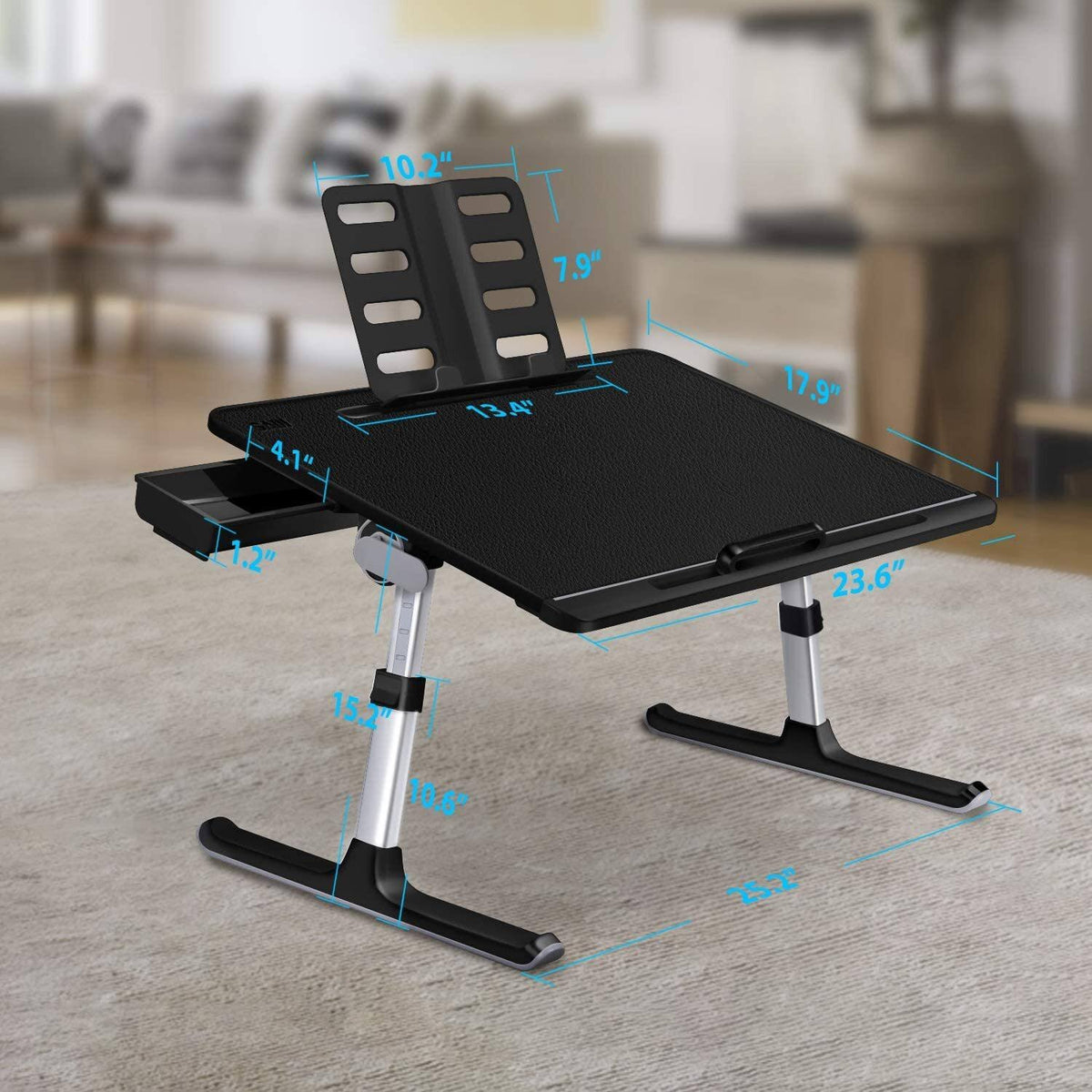 Adjustable Bed Desk Laptop Stand with Storage Drawer U39495