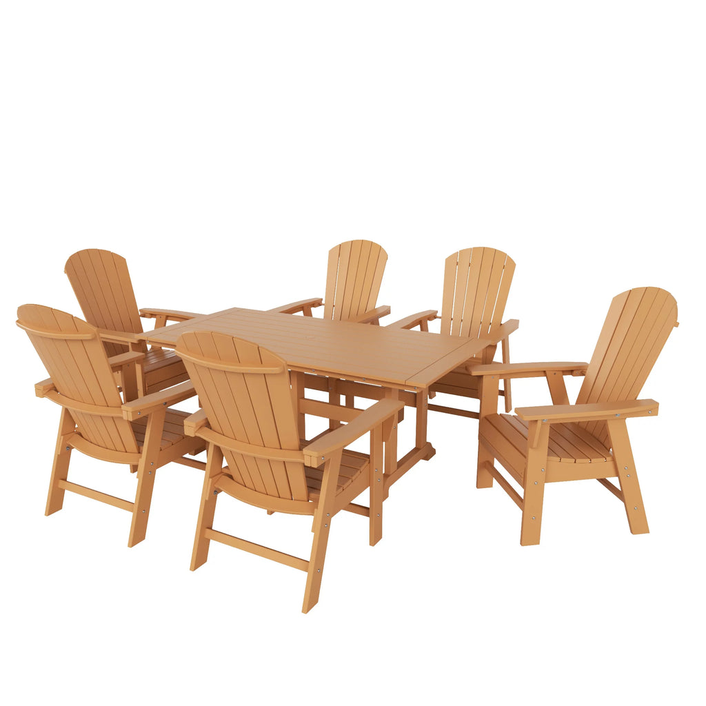 All Weather Poly Lumber Outdoor Dining Set for 6 S14244