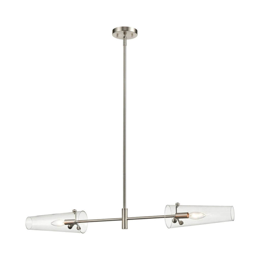 2-Light Island Satin Nickel Clear Glass F884388