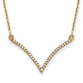 14K Yellow Gold Diamond V Necklace U5809