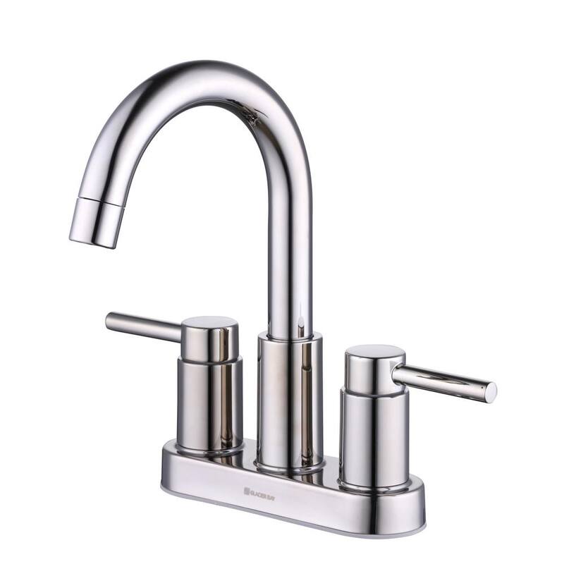 4 in. Centerset Double Handle High-Arc Bathroom Faucet in Polished Nickel X7013