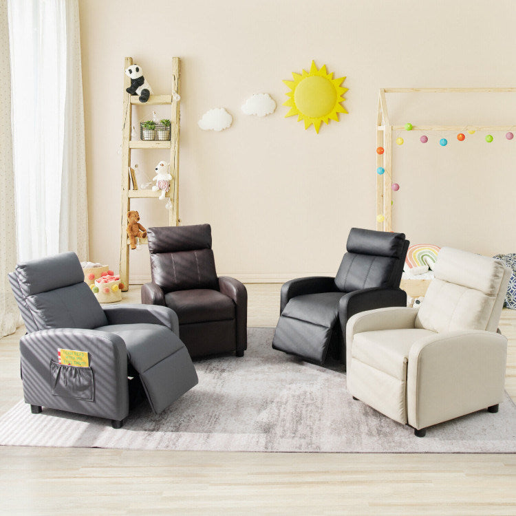 Ergonomic PU Leather Kids Recliner Lounge Sofa M676734