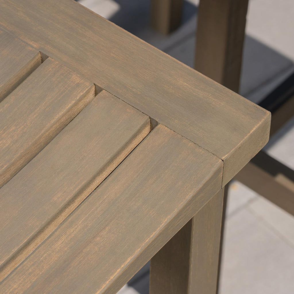 Grey Acacia Wood Barstools, 4-Pcs Set O113
