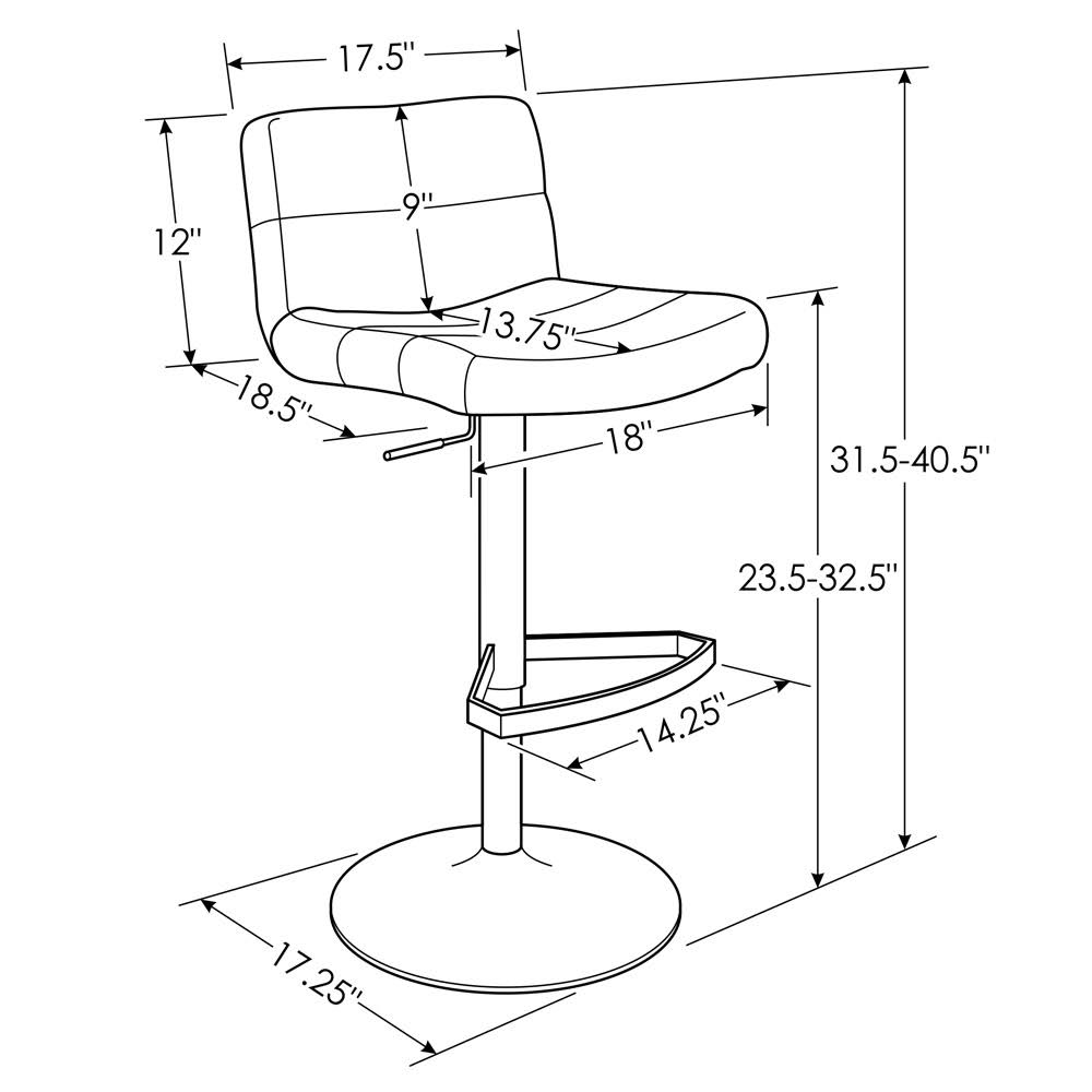 White Lattice Adjustable Height Swivel Armless Bar Stool S149