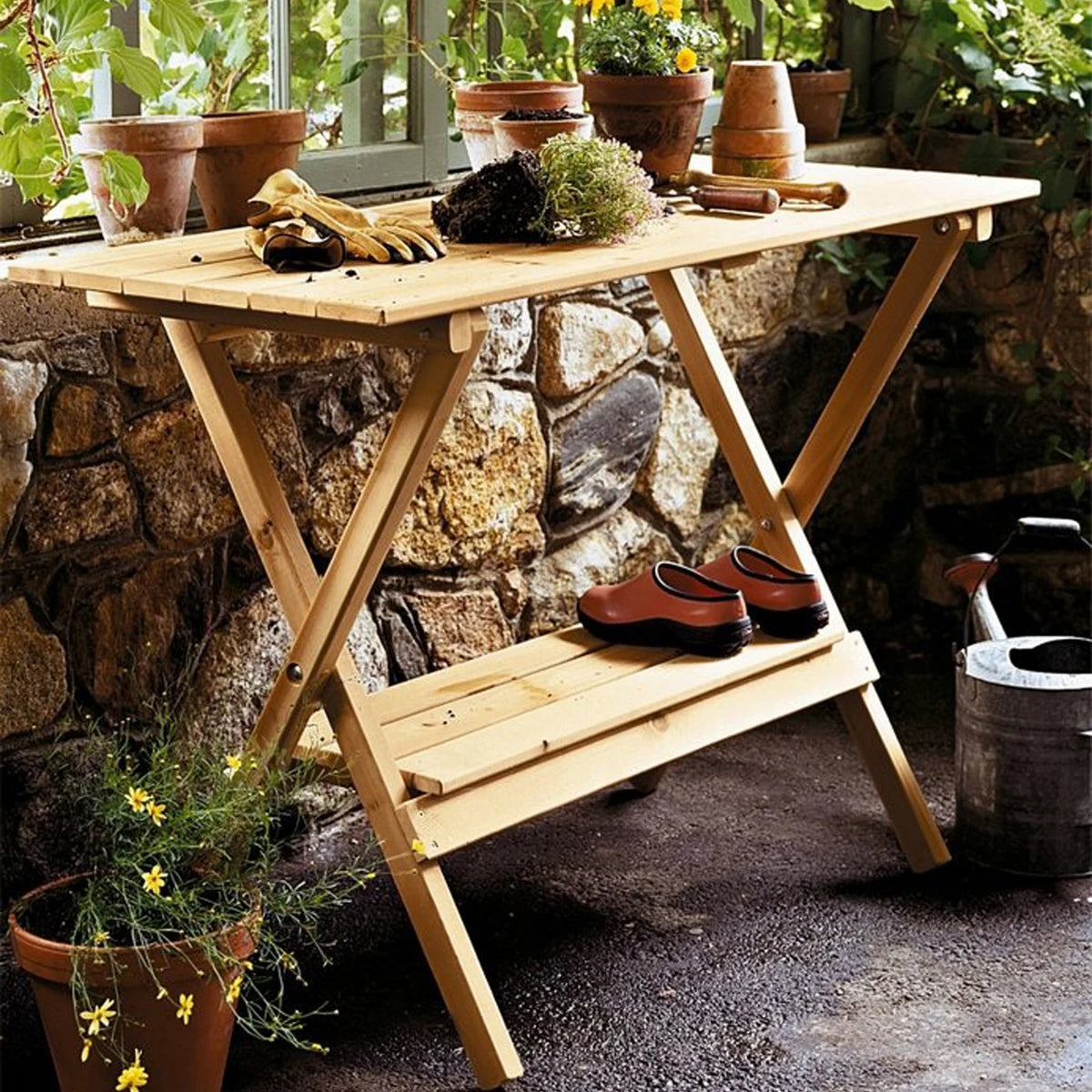 Brown Wooden Potting Bench R466116