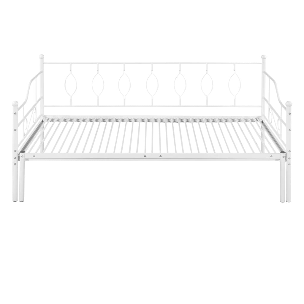 White Twin Size Metal Daybed with Trundle P82318