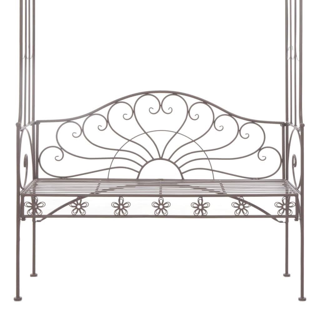 Antique Brown Iron Garden Bench G4522