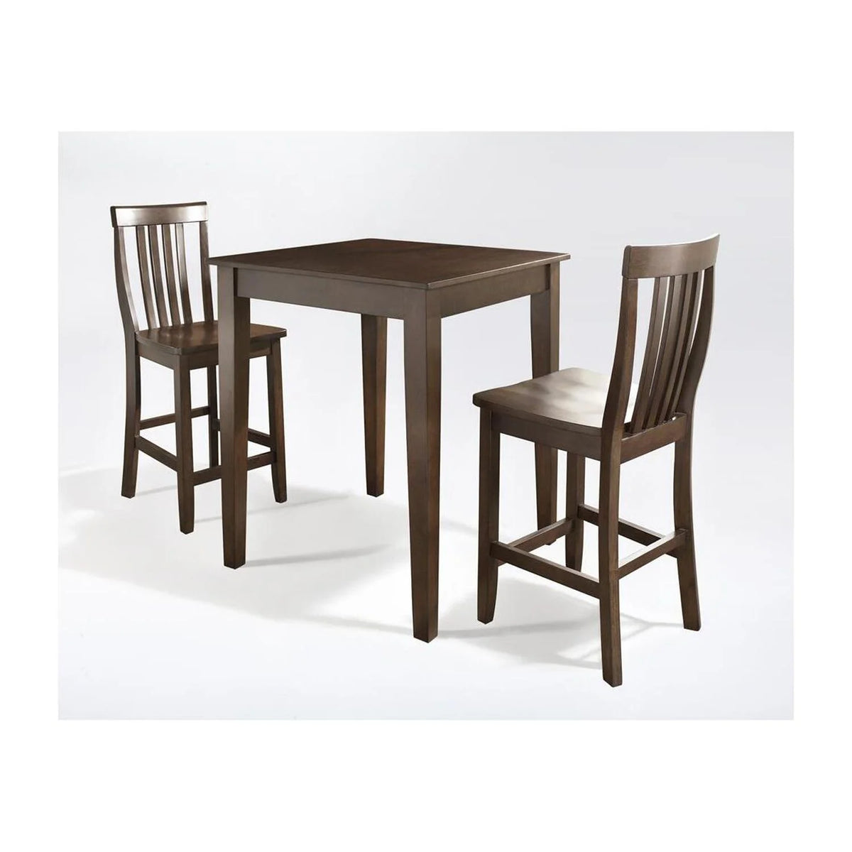 3Pc Mahogany Pub Dining Set with 2 Counter Stools Q1562