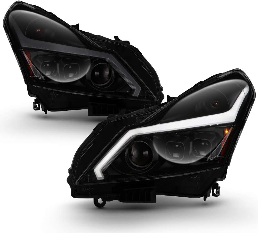 Black Smoke LED Tube Sequential Signal DRL Headlights Z7399