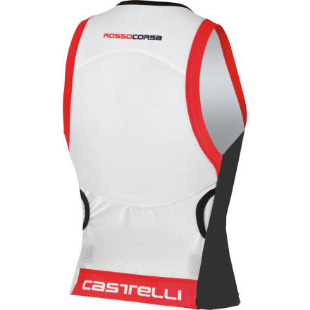 White/Black/Red Sleeveless Tri Top Z4056