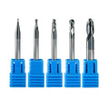 5PCS Ball Nose Carbide End Mill Set CNC Router Bits 2 Flute Spiral Milling Tool G5778