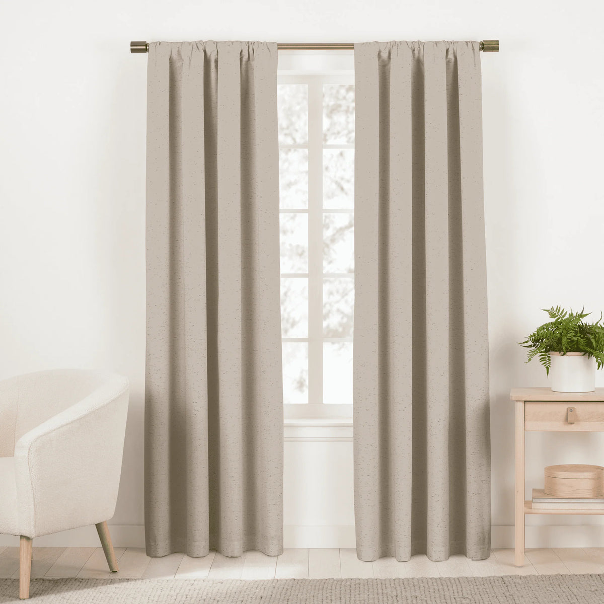 Organic Cotton Window Curtain Pair White 84 K2489