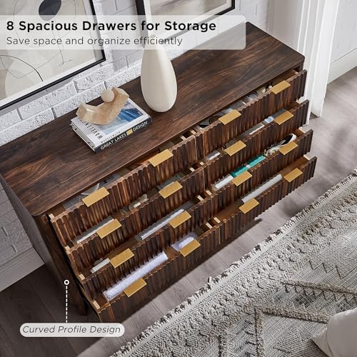 7 Drawer Wood Dresser with Faux Marble Top R194439