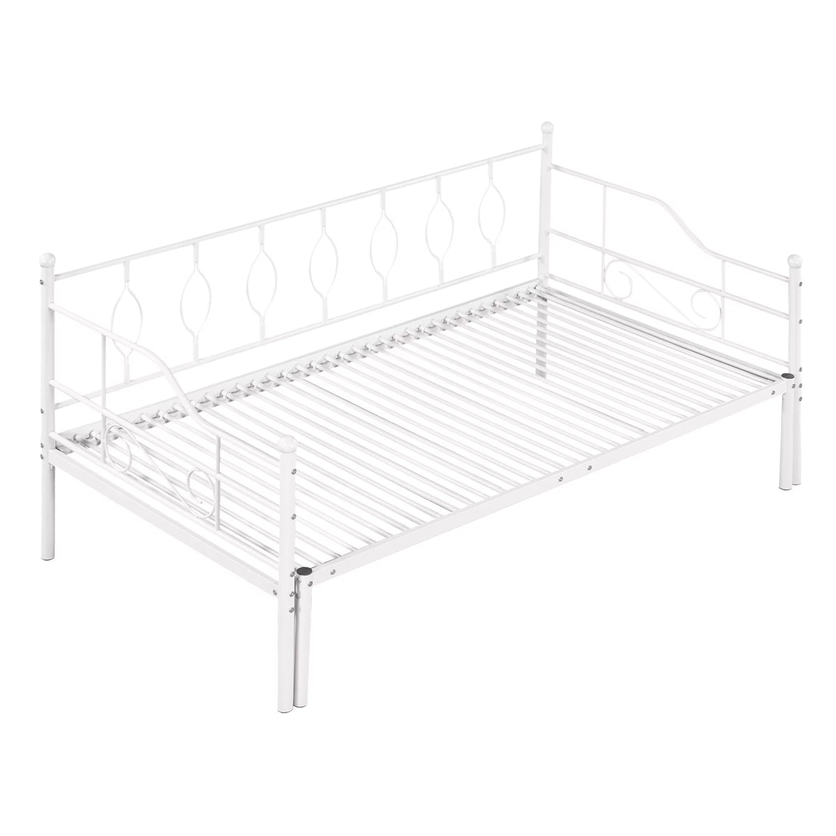 White Twin Size Metal Daybed with Trundle P82318