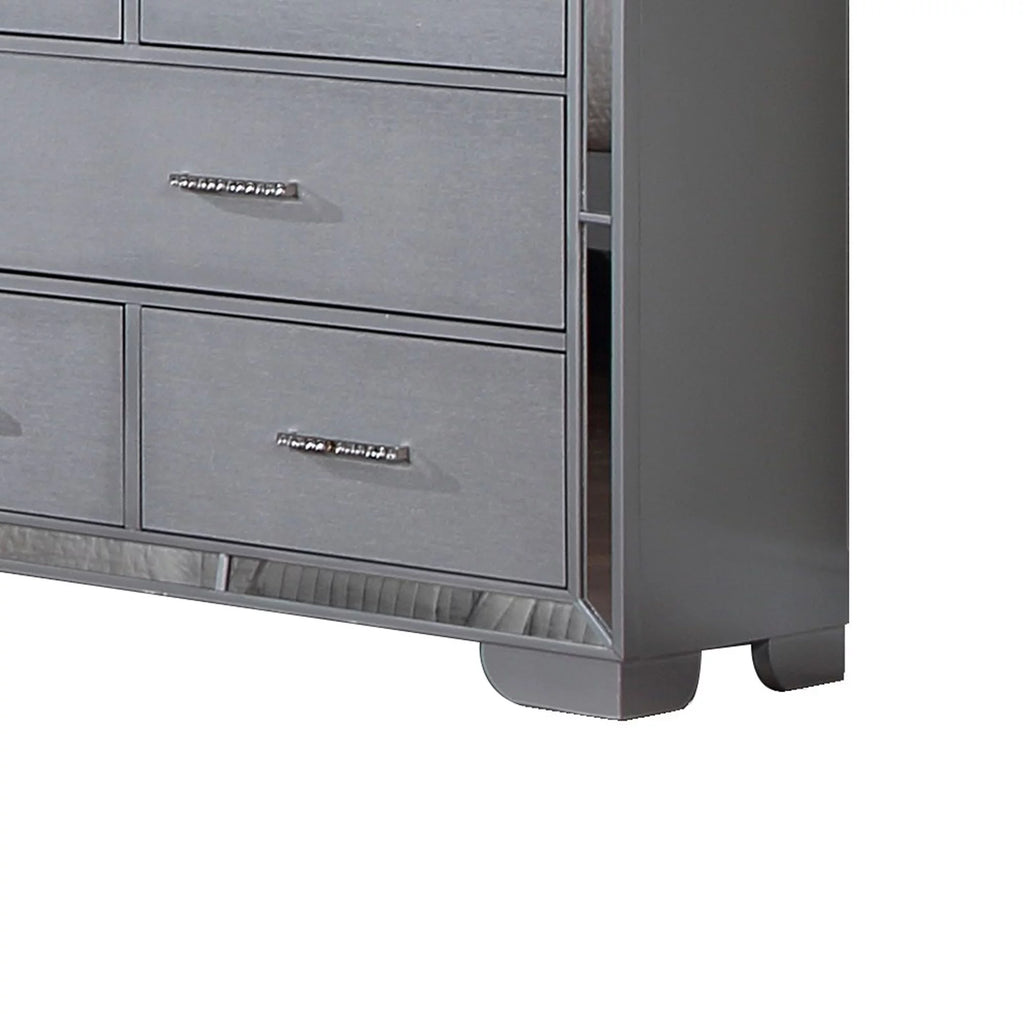 64 Inch Pine Wood Dresser, 8 Drawers F2004