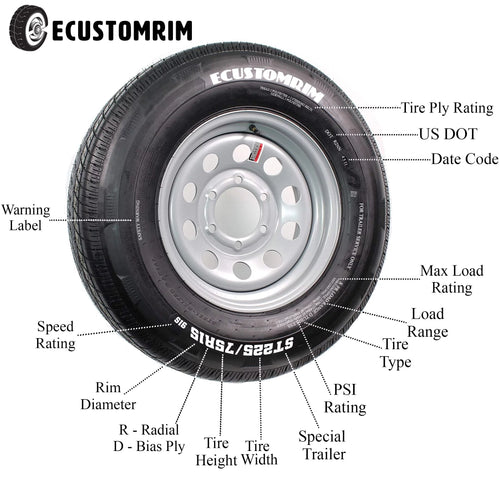 2-Pk Trailer Tire ST205/75R14 LRD R3397