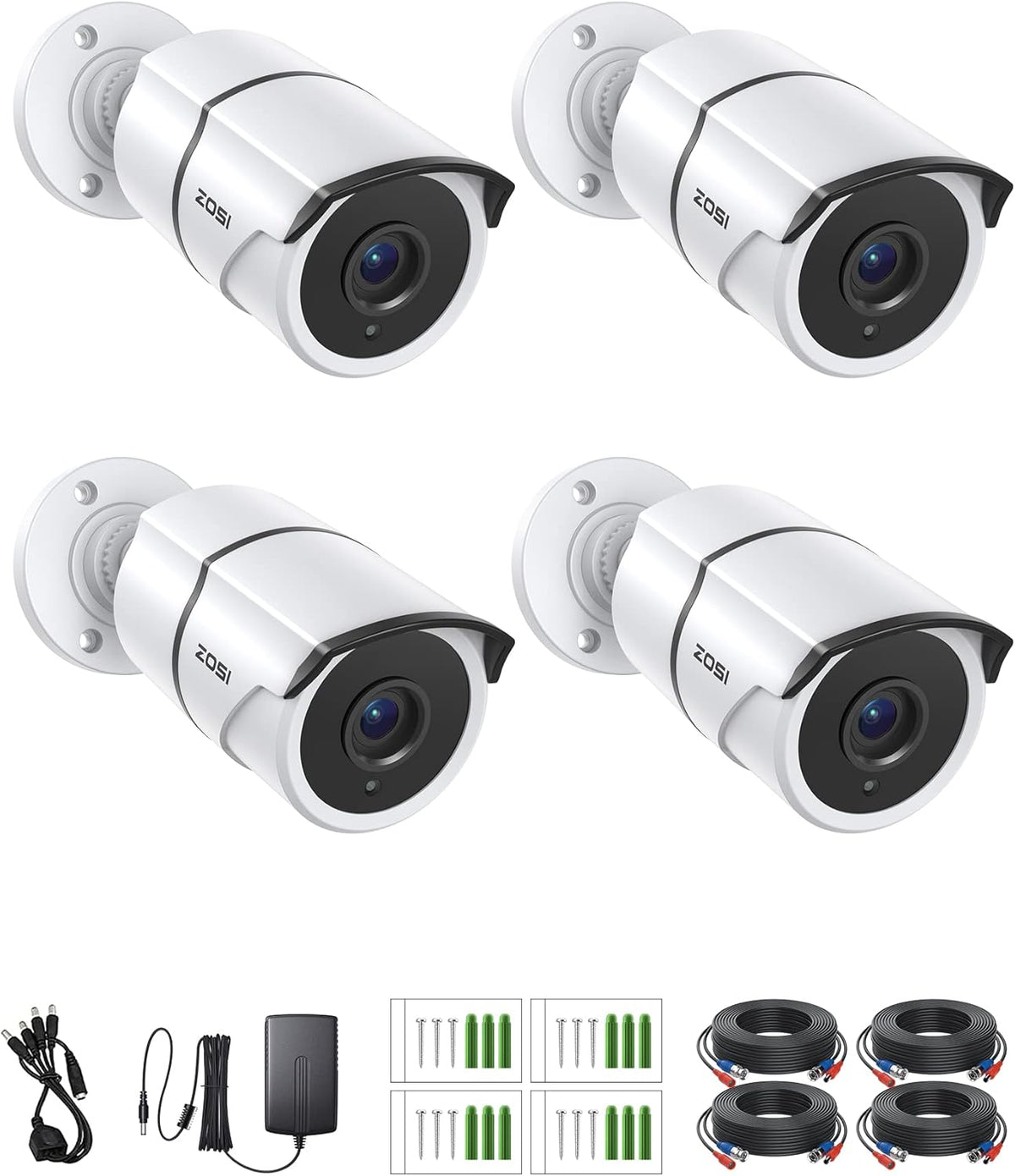 4PACK 1080P HD TVI Security Cameras 120ft Night Vision Waterproof Camera S77273