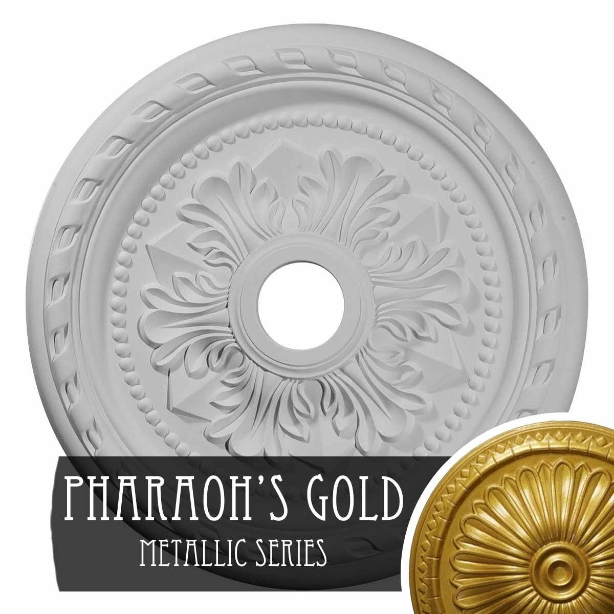 23 5/8x22OD x 3 5/8x22ID x 1 5/8x22P Ceiling Medallion Hand-Painted Pharaohs Gold A693416