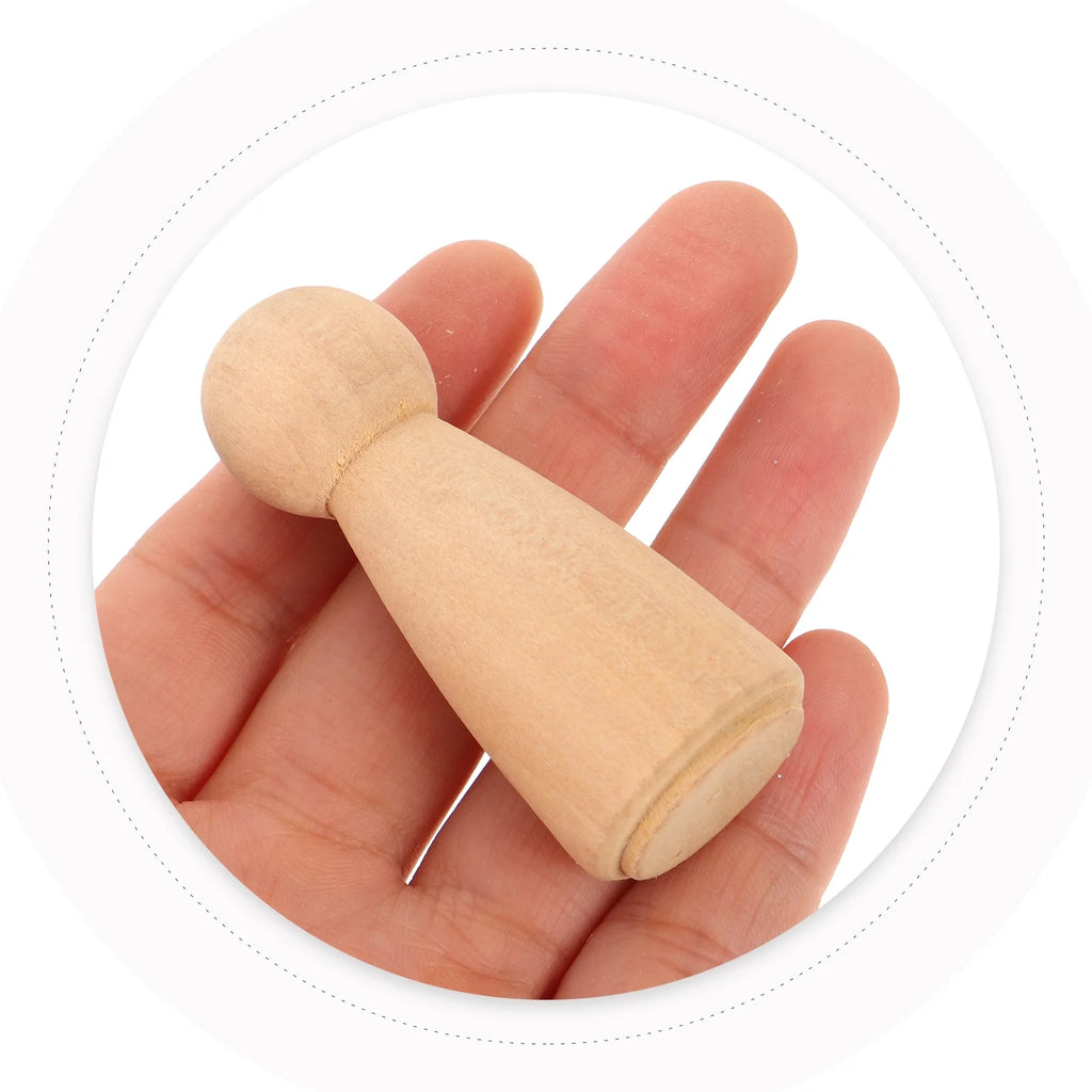 Natural Unpainted Wood Dad Peg Doll X285
