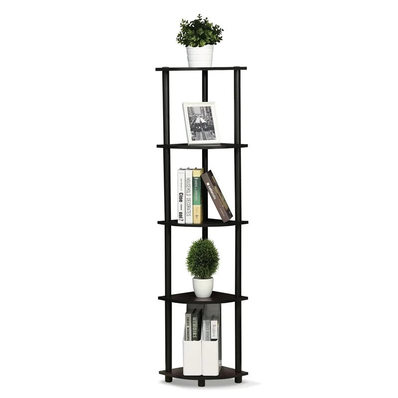 5 Tier Corner Display Rack in Dark Walnut O4496
